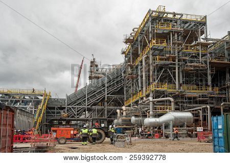 Tobolsk, Russia - May 29. 2018: Sibur Company. Construction Site For The Construction Of An Oil Refi