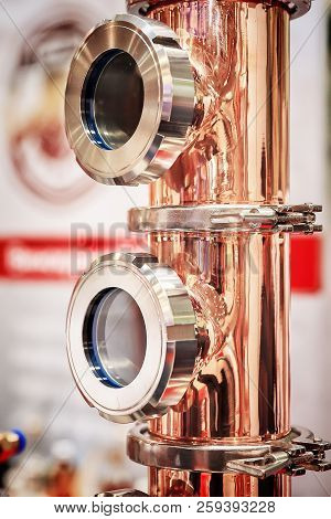 Fragment Of Copper Alembic For Making Alcohol
