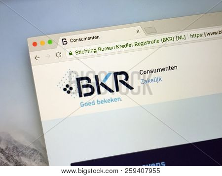 Amsterdam, The Netherlands - September 21, 2018: Website Of The Dutch Consumer Credit Reporting Agen
