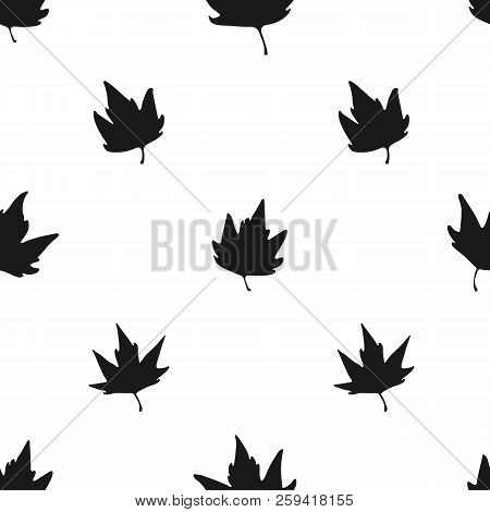 Seamless Pattern With Maple Leaves On White Background. Design Element For Wrapping Paper, Textile, 