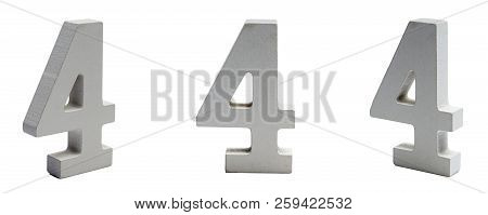 Figure Four Made Of Plaster On A White Background At Different Angles.