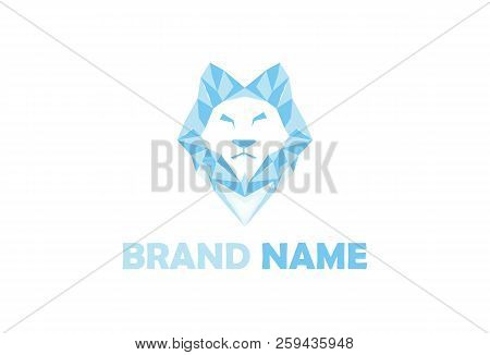Ice Lion Vector	- White Background Illustartion Design