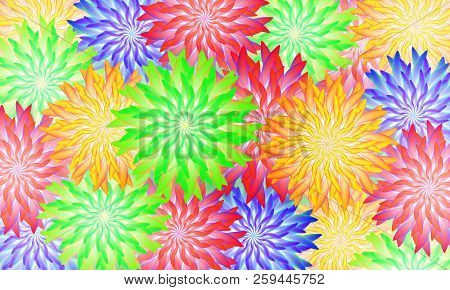 Abstract Background Of Abstract Flowers, Vector Art Illustration.