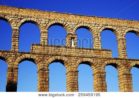 Roman aqueduct of Segovia, Spain, declared World Heritage Sites by UNESCO, Europe
