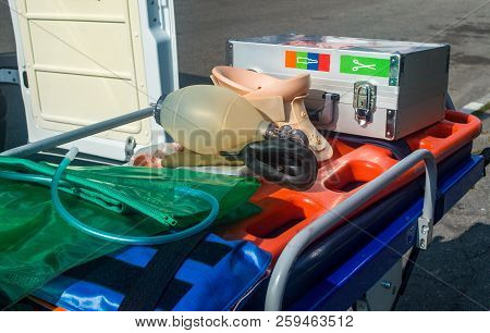 Artificial Breathing Mask Means Medical Assistance Close-up