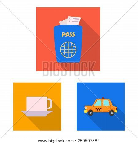Vector Illustration Of Airport And Airplane Logo. Collection Of Airport And Plane Vector Icon For St