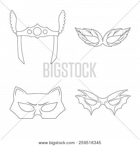 Vector Design Of Hero And Mask Icon. Collection Of Hero And Superhero Vector Icon For Stock.