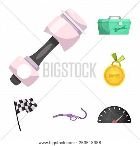 Vector Design Of Car And Rally Symbol. Collection Of Car And Race Stock Vector Illustration.
