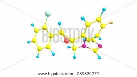 Epoxiconazole Molecular Structure Isolated On White