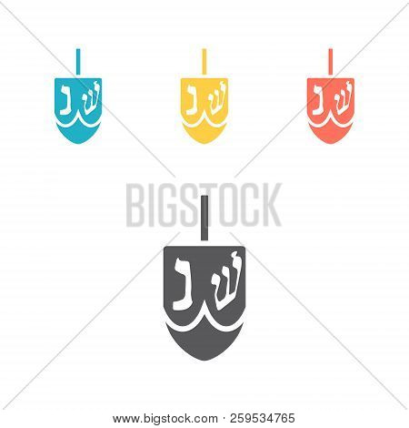 Vector Chanukah Dreidels In Various Colors Vector Sign For Web Graphic.