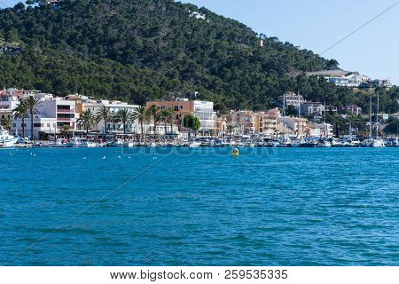 Port Andratx, Spain - June 01, 2016:
View Of The Bay Of Port Andratx Mallorca Baleares Spain. In The