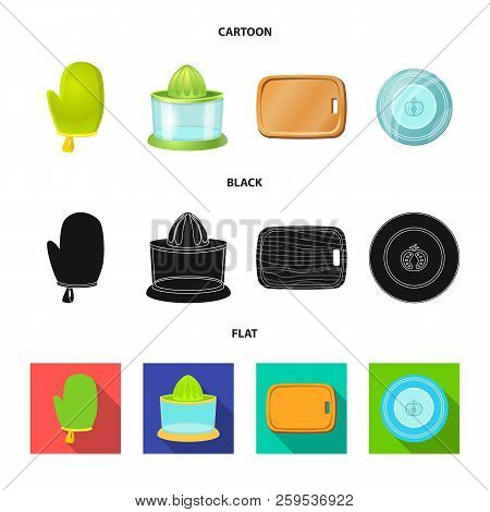 Vector Design Of Kitchen And Cook Symbol. Set Of Kitchen And Appliance Vector Icon For Stock.