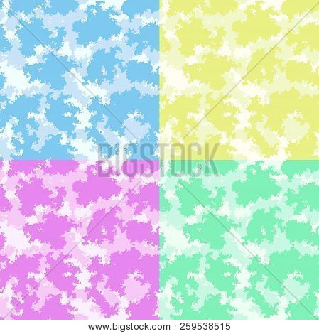 Cute Baby Room Colorful Clouds Background, Seamless Nursery Wallpaper Pattern, Vector.