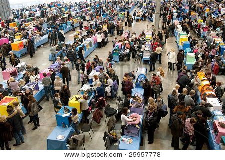 Москва - 6 марта: Неизвестные люди визит Международная выставка кошек «Catsburg» марта 