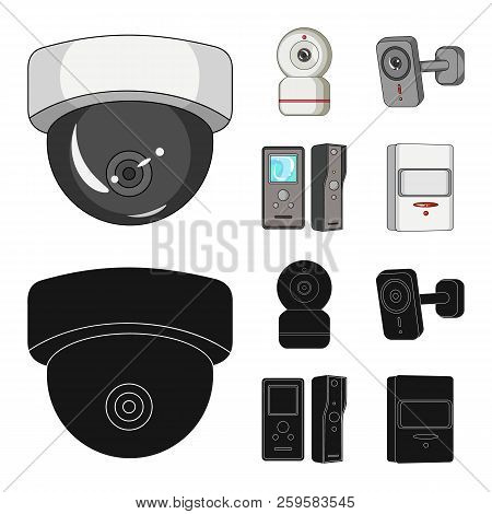 Isolated Object Of Cctv And Camera Symbol. Set Of Cctv And System Stock Vector Illustration.
