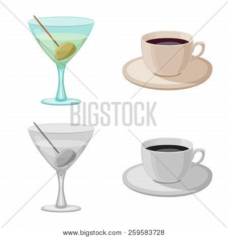 Vector Design Of Drink And Bar Sign. Collection Of Drink And Party Vector Icon For Stock.
