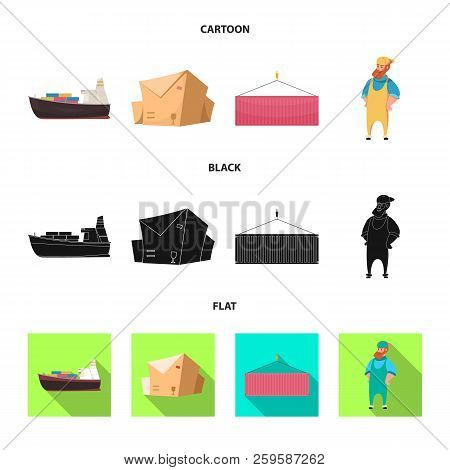 Isolated Object Of Goods And Cargo Sign. Collection Of Goods And Warehouse Stock Symbol For Web.