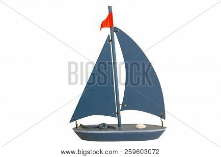 Decoarative Toy Boat Isolated On White Background
