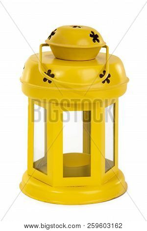 Decorative Yellow Latern Isolated On White Background