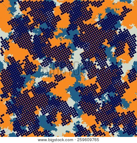 Fashion Camo. Colorful Camouflage Vector Pattern. Seamless Fabric Design