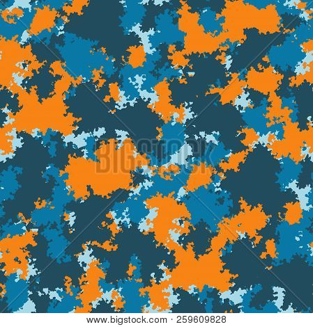 Fashion Camo. Colorful Camouflage Vector Pattern. Seamless Fabric Design
