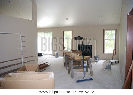Unfinished Living Room Under Construction
