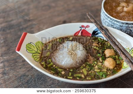 Braised Beef Clear Noodle With Meat Ball Soup Stew