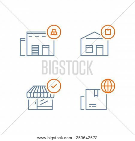 Supply Chain Concept, Warehouse Service, Storage Solution, Goods Distribution, Shopping Delivery, Gl