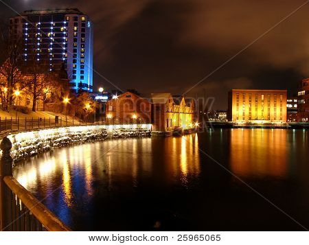Nacht von Sicht von Tampere, Finnland, Europa