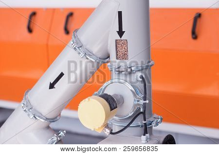 Manufacture Of Food Cereals, In The Tube Inspection Window With Cereals, Industry, Close-up, Breadst