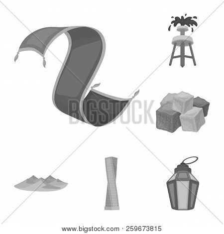Country United Arab Emirates Monochrome Icons In Set Collection For Design. Tourism And Attraction V