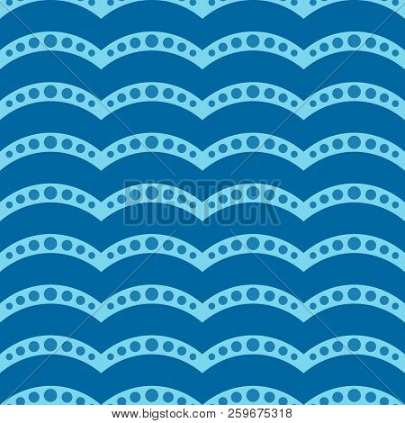 Seamless Pattern Background With Abstract Elements Depicting The Sea, Colorful Illustration