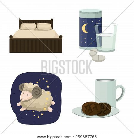 Vector Illustration Of Dreams And Night Logo. Collection Of Dreams And Bedroom Vector Icon For Stock