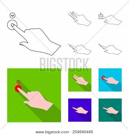 Vector Design Of Touchscreen And Hand Icon. Set Of Touchscreen And Touch Vector Icon For Stock.