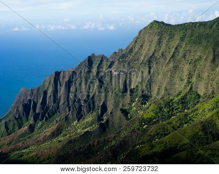 Kalalau Valley Overlook On Kauai Island, Hawaii, Usa