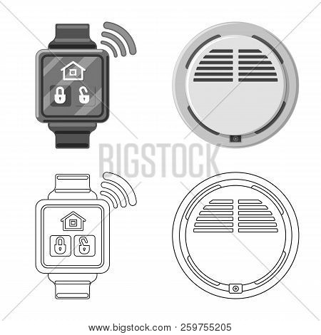 Vector Illustration Of Office And House Logo. Set Of Office And System Stock Vector Illustration.