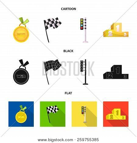 Vector Design Of Car And Rally Icon. Collection Of Car And Race Vector Icon For Stock.