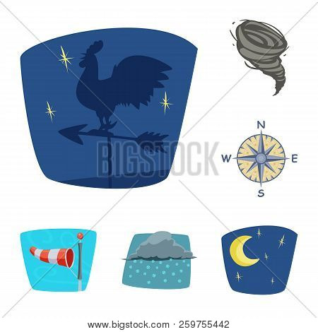 Vector Design Of Weather And Climate Sign. Collection Of Weather And Cloud Stock Vector Illustration