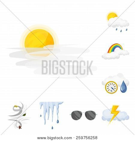 Vector Design Of Weather And Climate Icon. Collection Of Weather And Cloud Stock Symbol For Web.