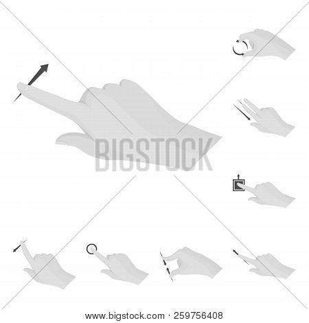 Vector Illustration Of Touchscreen And Hand Icon. Set Of Touchscreen And Touch Stock Vector Illustra