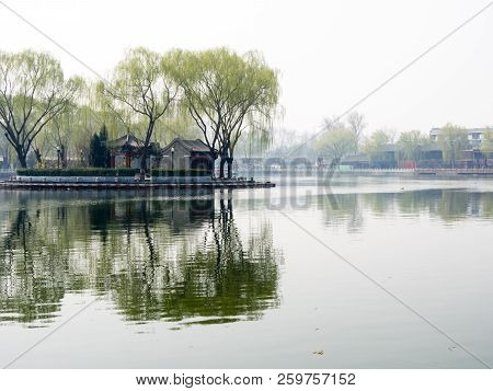 Morning Mist Over Houhai Lake In Old Beijing