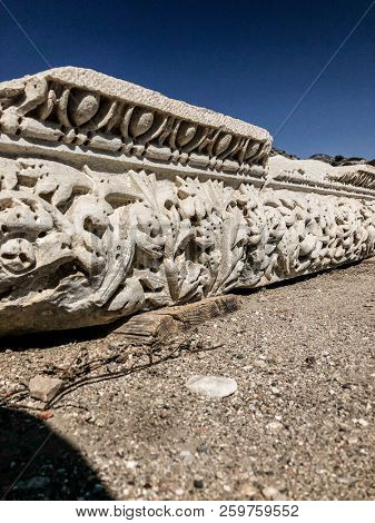 Ruins and archaeological site of Knidos, city of ancient greece  