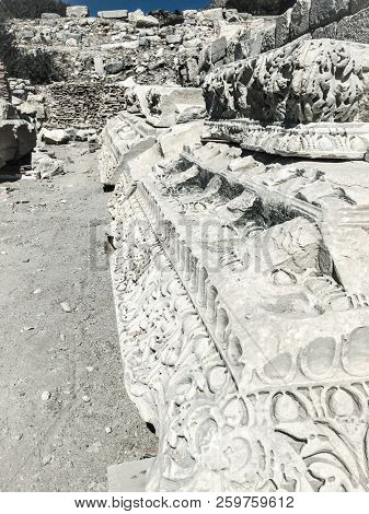 Ruins and archaeological site of Knidos, city of ancient greece  