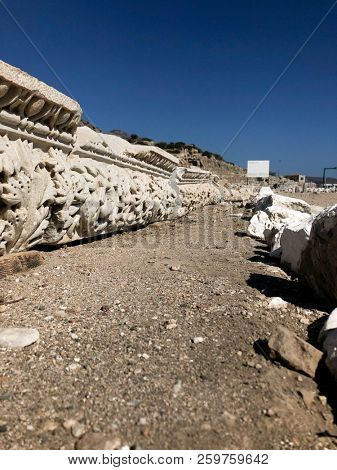 Ruins and archaeological site of Knidos, city of ancient greece  