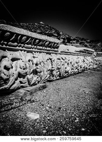 Ruins and archaeological site of Knidos, city of ancient greece  