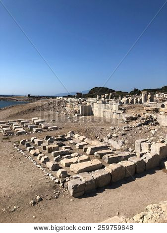 Ruins and archaeological site of Knidos, city of ancient greece  