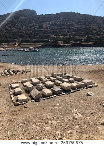 Ruins and archaeological site of Knidos, city of ancient greece  