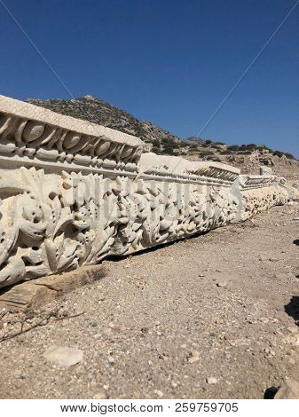 Ruins and archaeological site of Knidos, city of ancient greece  
