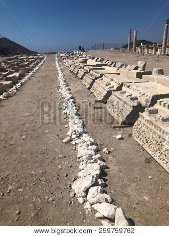 Ruins and archaeological site of Knidos, city of ancient greece  