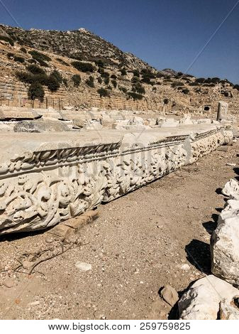 Ruins and archaeological site of Knidos, city of ancient greece  